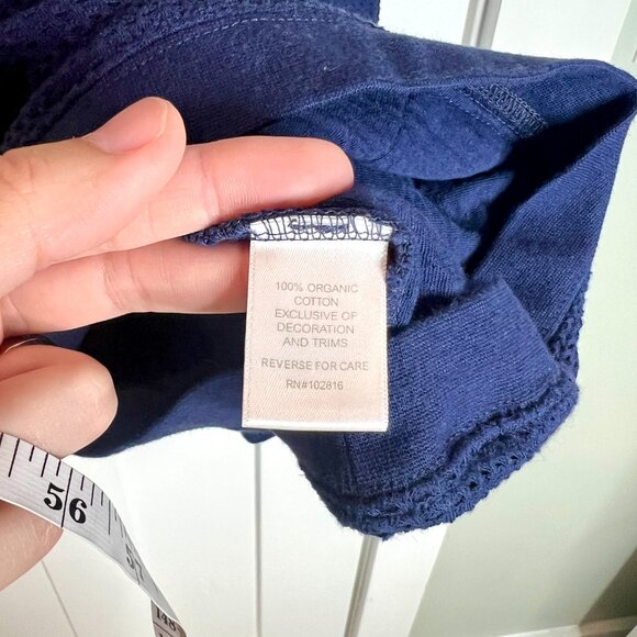 Garnet Hill Navy Weekender Mock Neck Long Sleeve Waffle Knit Thermal Size Large - Picture 4 of 5